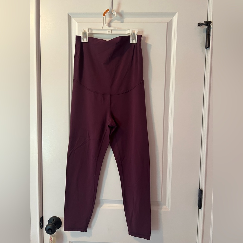 CRZ YOGA Women's Maternity Leggings - Purple, full length